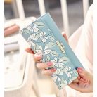 Virágos, kék női pénztárca (0852.)