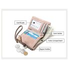 Kis méretű,  rózsaszín  női pénztárca leveles mintával (0914.)