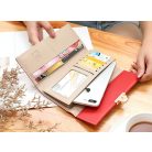 Halvány barna színű nagy méretű női pénztárca virágos mintával (1016.)