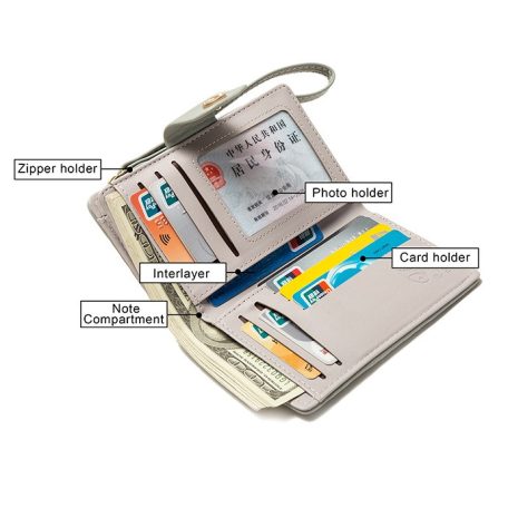 Khakizöld női pénztárca varrott rombusz mintával (0816.)