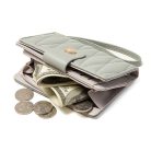 Khakizöld női pénztárca varrott rombusz mintával (0816.)