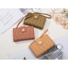 Khakizöld női pénztárca varrott rombusz mintával (0816.)