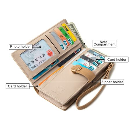 Kék színű nagy méretű pénztárca  négyzetes mintával (0119.)