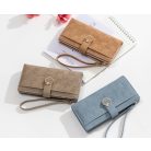 Kék színű nagy méretű pénztárca  négyzetes mintával (0119.)