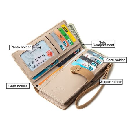 Fekete női nagy méretű pénztárca négyzetes mintával (1015.)