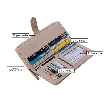 Piros női pénztárca elegáns díszítéssel (0076.)