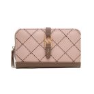 Púderrózsaszín női pénztárca rombuszos mintával (0982.)