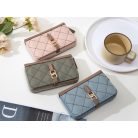 Púderrózsaszín női pénztárca rombuszos mintával (0982.)