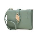 Mohazöld női pénztárca levél díszítéssel (1013.)