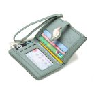 Mohazöld női pénztárca levél díszítéssel (1013.)