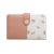 Púderrózsaszín és krémszínű női pénztárca leveles mintával (0992.)
