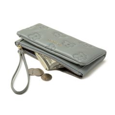 Kék színű női pénztárca virágos mintával (1007.)