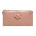 Púderrózsaszín női pénztárca virág díszítéssel (0092.)