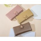 Púderrózsaszín női pénztárca virág díszítéssel (0092.)