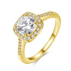   Arannyal bevont klasszikus gyűrű CZ kristályos díszítéssel #7 (0051.)