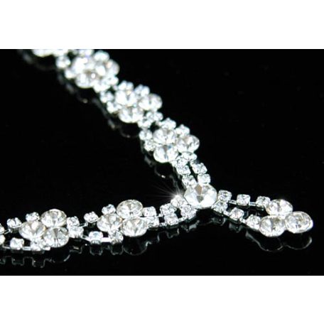 Klasszikus esküvői/alkalmi ékszerszett egyedi kristályokkal (0341.)