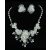 Elefántcsontszínű esküvői ékszerszett gyöngyökkel, kristályokkal (0082.)