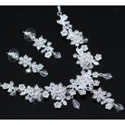 Virágos esküvői/alkalmi ékszerszett ausztriai kristályokkal (0015.)