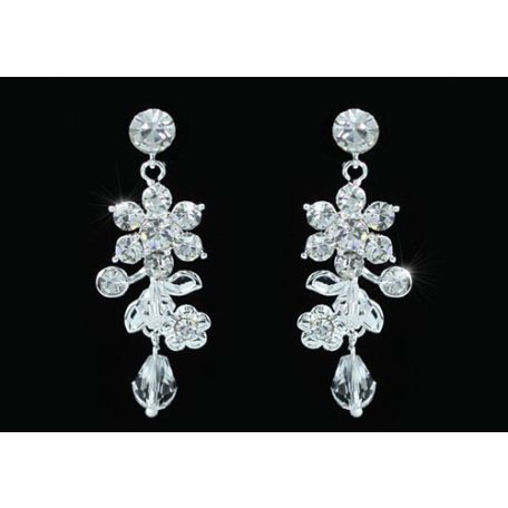 Virágos esküvői/alkalmi ékszerszett ausztriai kristályokkal (0015.)