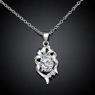 Platinával bevont elegáns masnis nyaklánc CZ kristályokkal (1632.)