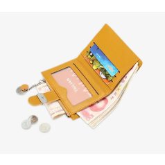   Kis méretű, bordópiros színű elegáns műbőr pénztárca díszcsattal (1067.)