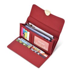   Piros színű  műbőr pénztárca  modern díszcsattal (1031.)