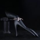 Rózsaarannyal bevont 3 levelű lóhere karkötő CZ kristályokkal (1341.)