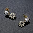 Arannyal bevont elegáns csillag fülbevaló áttetsző CZ kristályokkal (0394.)