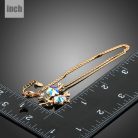 Rózsaarannyal bevont virág nyaklánc színjátszó stellux ausztriai kristályokkal (0129.)