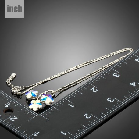 Ródiummal bevont virág nyaklánc színjátszó stellux ausztriai kristályokkal (0011.)