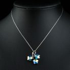Ródiummal bevont virág nyaklánc színjátszó stellux ausztriai kristályokkal (0011.)