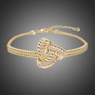 18k arannyal bevont elegáns ékszerszett  (nyaklánc+karkötő) pink színű cirkónia kristályokkal (0101.)