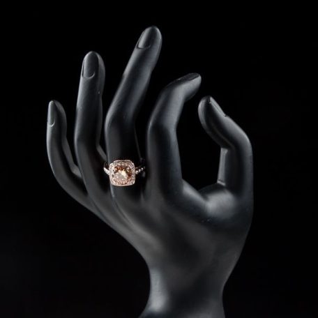 Rózsaarannyal bevont klasszikus gyűrű stellux ausztriai kristályos díszítéssel #6,5  (1342.)