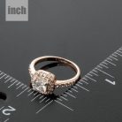 Rózsaarannyal bevont klasszikus gyűrű cirkónia kristályos díszítéssel #6,5 (0613.)