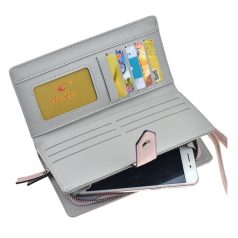 Barna női pénztárca cipzáros díszítéssel (0623.)