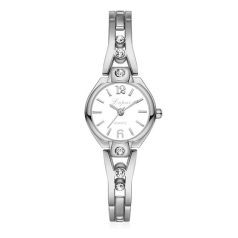   Elegáns női karóra fehérarany bevonattal, egyedi kristályos díszítéssel (0009.)