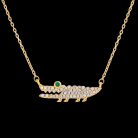 Arannyal bevont krokodil nyaklánc áttetsző CZ kristályokkal (0741.)