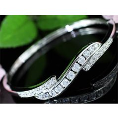   Fehérarannyal bevont 4 karátos CZ kristályos karperec (0344.)