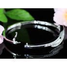 Fehérarannyal bevont 4 karátos CZ kristályos karperec (0344.)