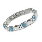 Női mágneses karlánc kék macskaszem opálokkal (0373.)