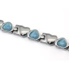Női mágneses karlánc kék macskaszem opálokkal (0373.)