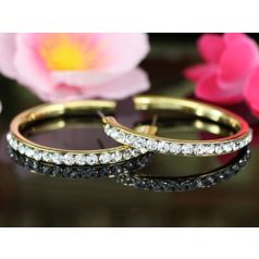   Arannyal bevont karika fülbevaló ausztriai kristályokkal (1068.)