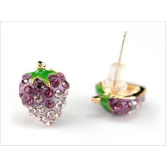 Lila eper fülbevaló Swarovski kristályokkal (0552.)