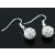 Ezüst színű gömb fülbevaló áttetsző Swarovski kristályokkal (0227.)