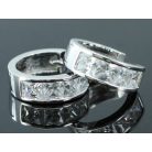 Fehérarannyal bevont félkör alakú fülbevaló 1,5 karátos szimulált gyémánttal (1131.)