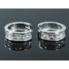 Fehérarannyal bevont félkör alakú fülbevaló 1,5 karátos szimulált gyémánttal (1131.)