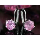 Fehérarannyal bevont pink zafír fülbevaló (0043.)