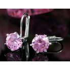 Fehérarannyal bevont pink zafír fülbevaló (0043.)