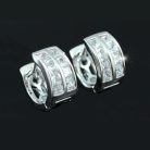 Fehérarannyal bevont karika fülbevaló áttetsző cirkónia kristályokkal (0028.)