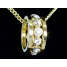 Gyűrűs nyaklánc arany bevonattal, áttetsző ausztriai kristállyal ( 0617.)